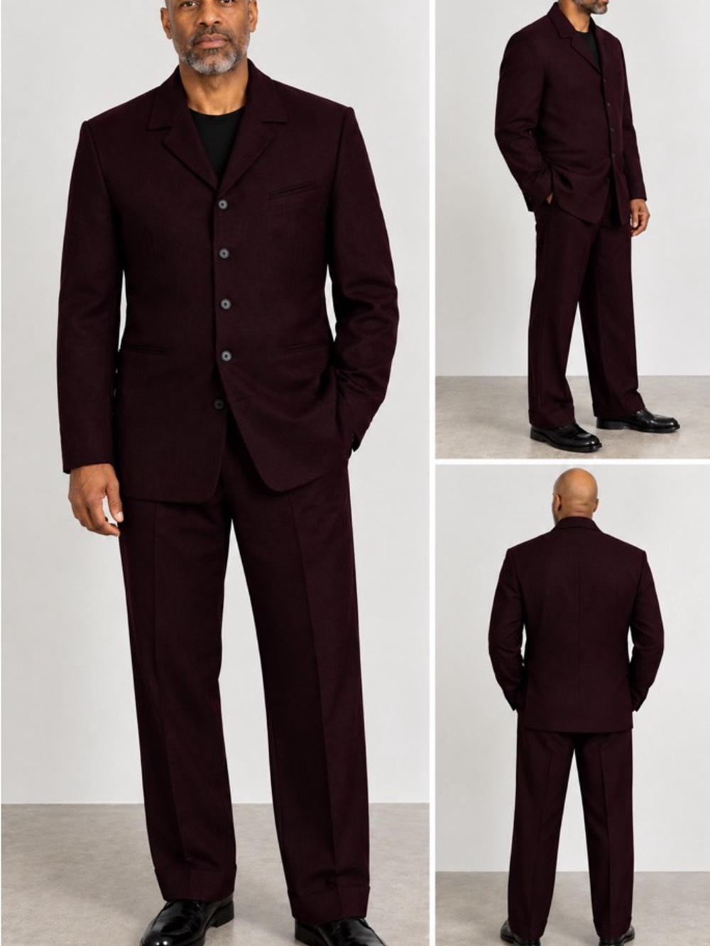 Men's Suit in Dark Burgundy Like New